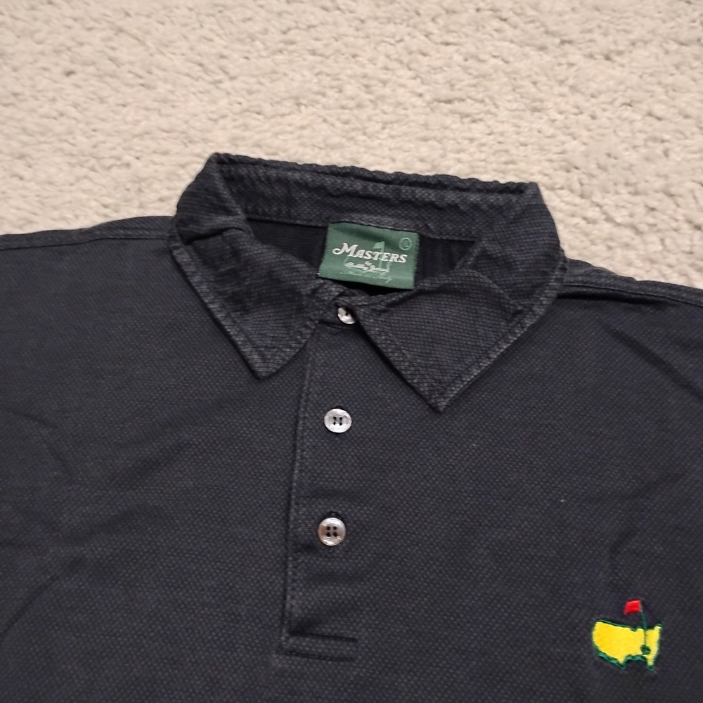 Masters Polo Shirt Mens XL Black Golf Bobby Jones Designer Sports Made In Italy